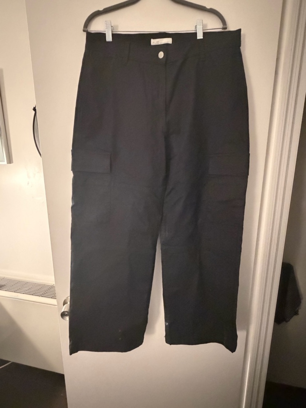 OAK + FORT Black Wide-Leg Cargo Pants